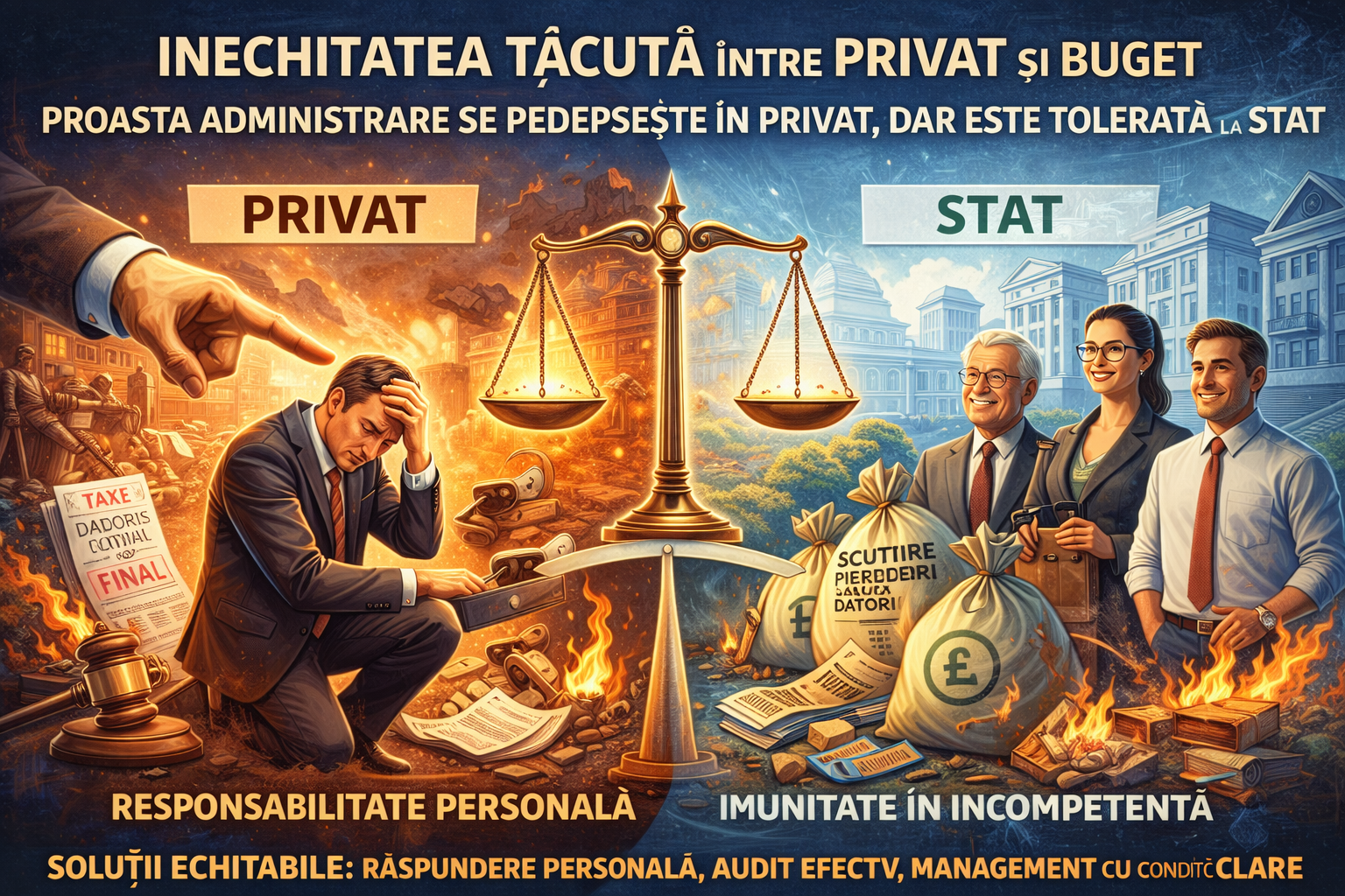 Inechitatea tăcută: de ce proasta administrare este pedepsită în privat, dar tolerată în sistemul bugetar