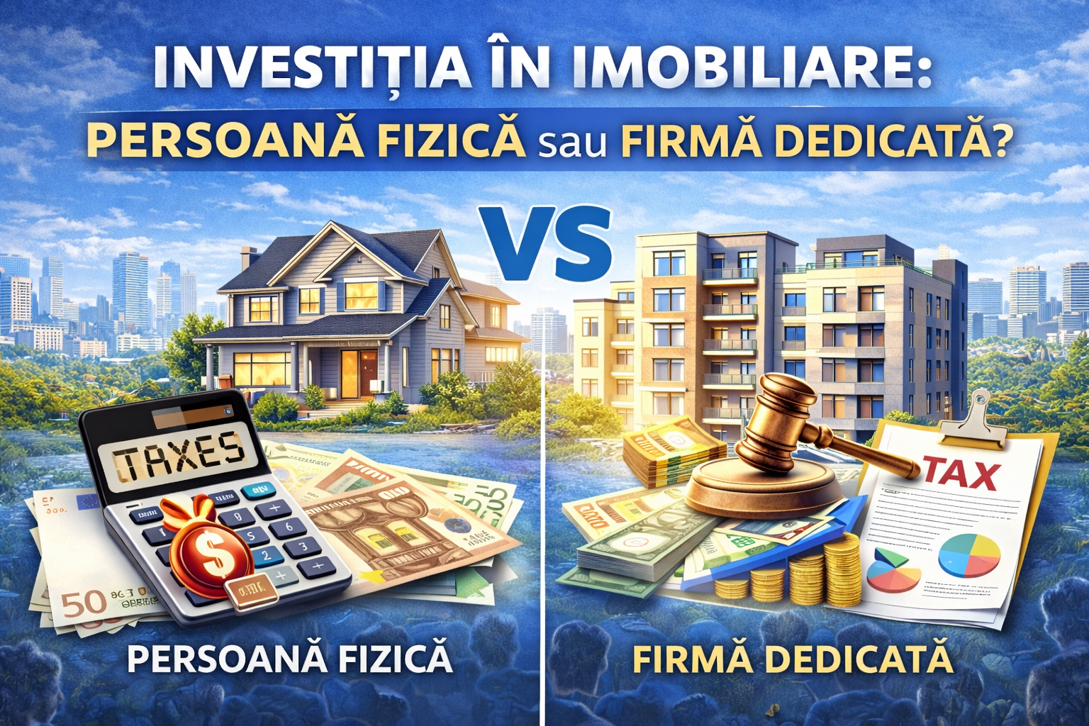 Investiția în imobiliare: persoană fizică sau firmă dedicată?