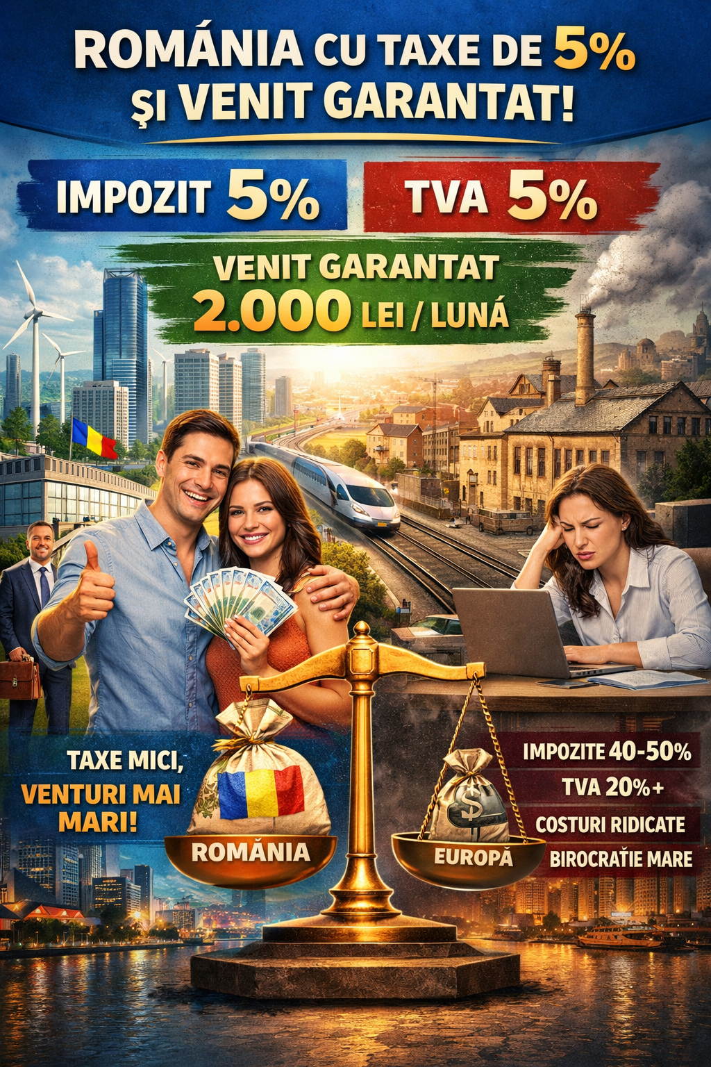 Venituri mai mari cu 20–50% și un venit garantat de 2.000 lei