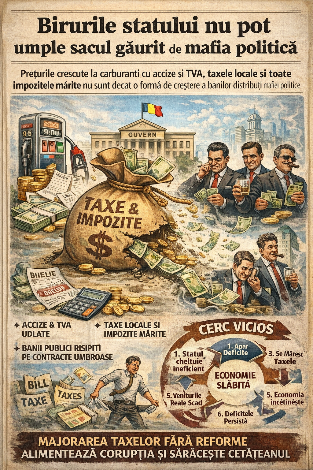 Birurile statului nu pot umple sacul găurit de mafia politică